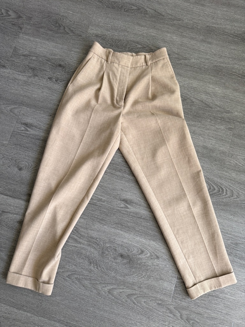 Wilfred Beige High-Waist Pleated Trousers